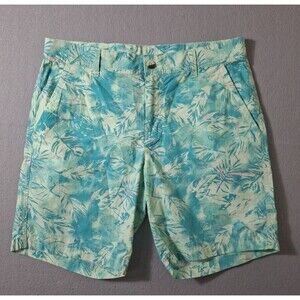 Columbia Washed Out Shorts Mens 30 Floral Palms AOP Green Fishing Beach 8 Inseam